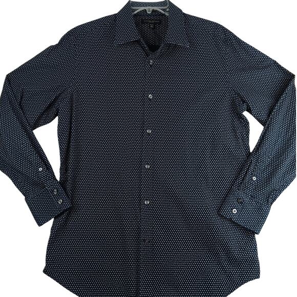 Banana Republic Other - Banana Republic Slim Fit Button Up Shirt Mens Large 16-16.5 Blue Navy Dot Party